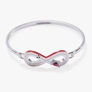 NEW ALEX & ANI women's hot wheels figure 8 racecar tension bangle in silver